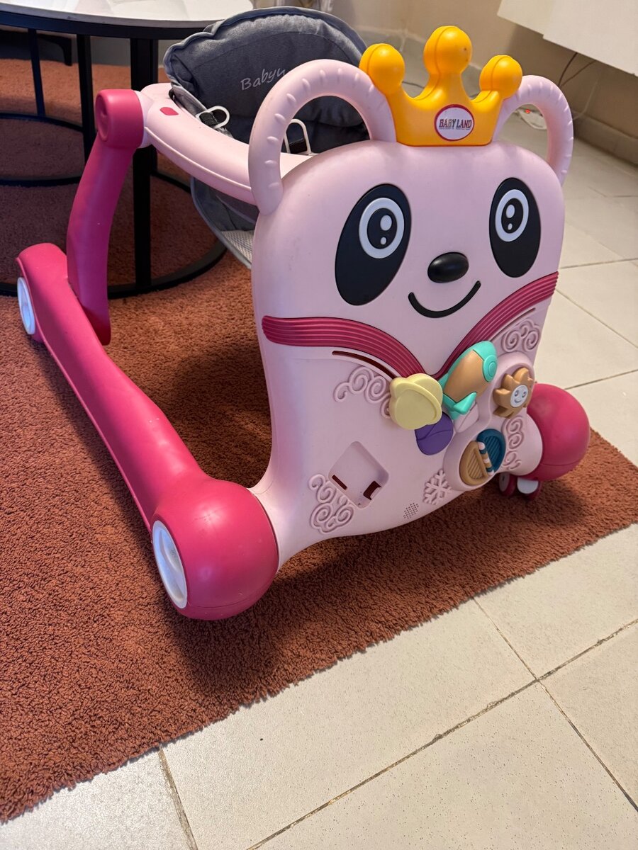 Trotteur bébé panda rose