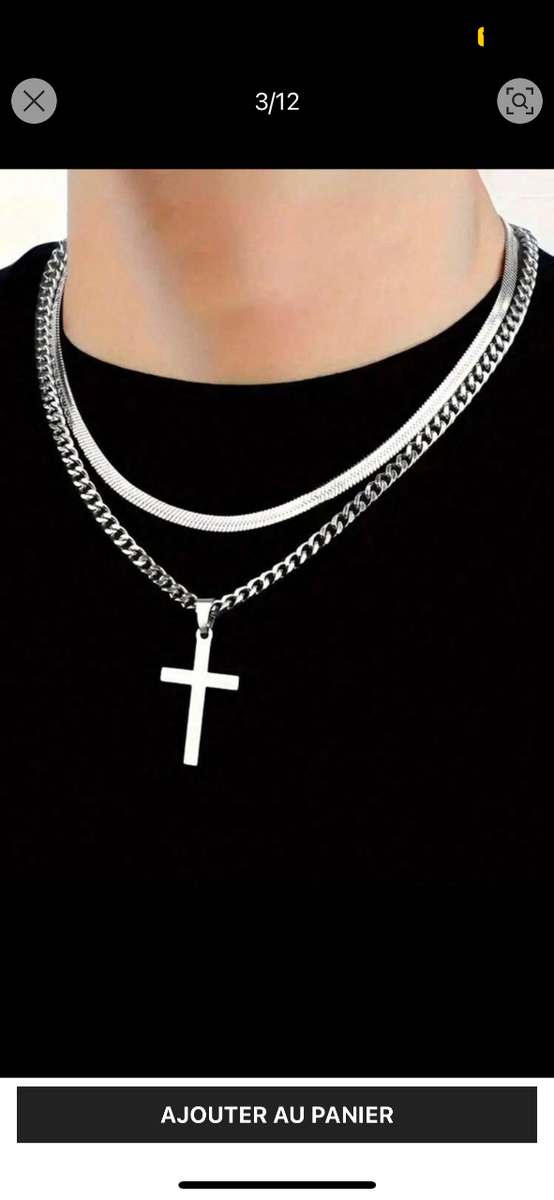 Collier Chaîne en Acier Inoxydable