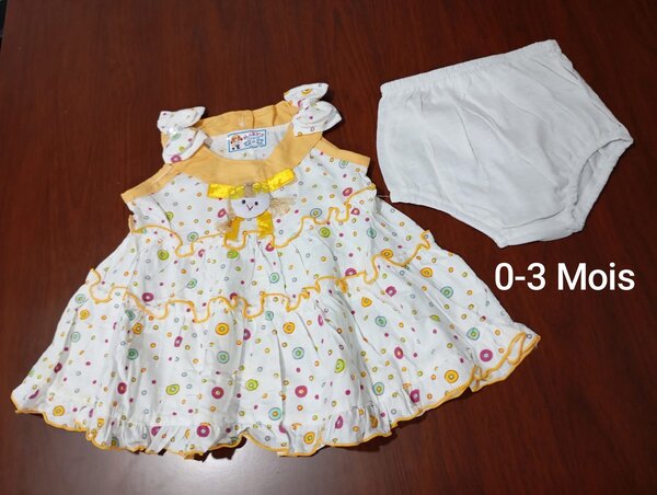 Robe bébé 0-3 mois à motifs