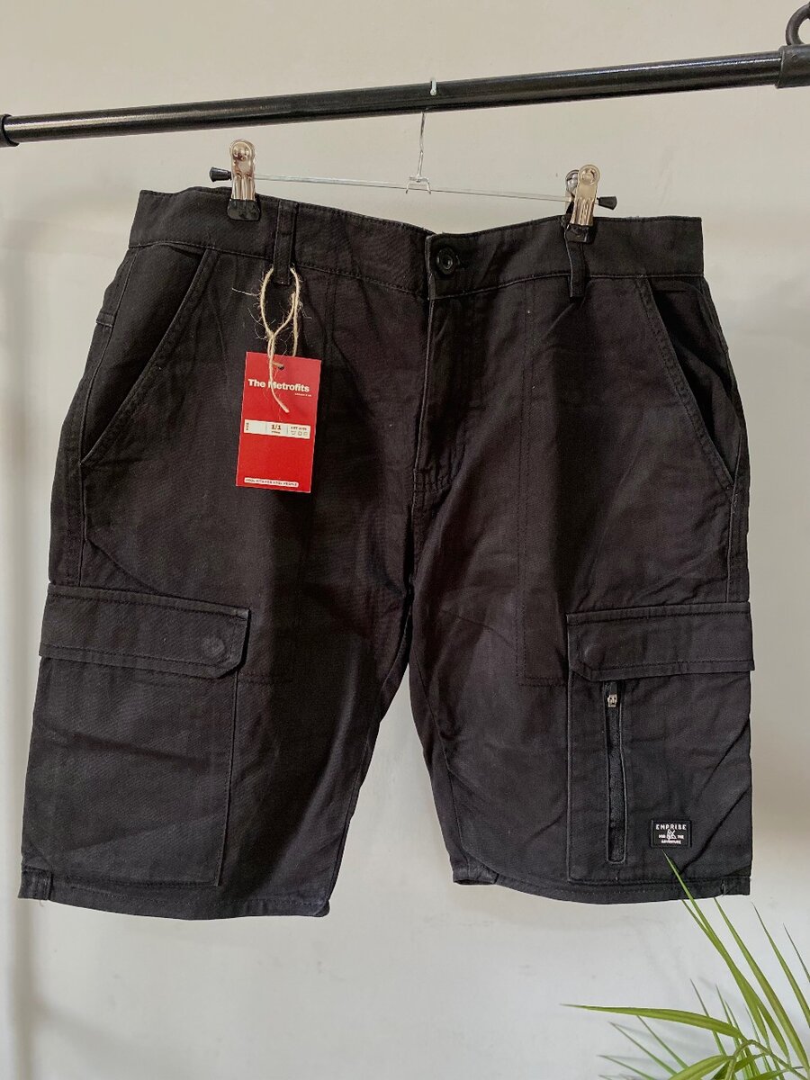 Black cargo shorts
