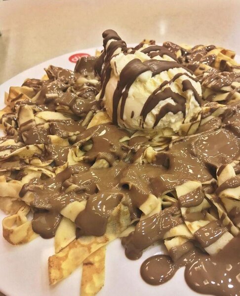 Spaghetti de crêpes au chocola