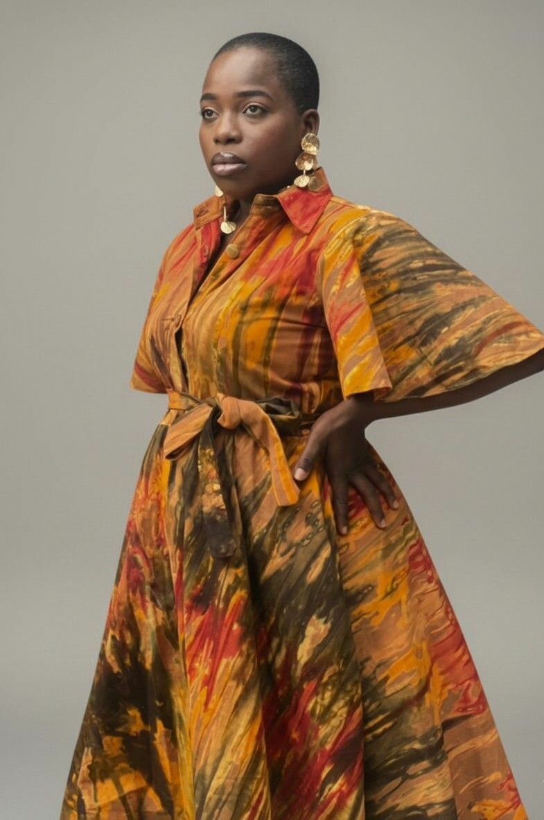 Robe imprimée ethnique colorée