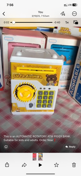 AUTOMATIC ROTATORY FINGERPRINT ATM PIGGY BANK