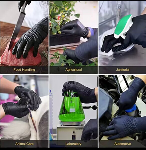 Gants jetables noirs 25 pièce