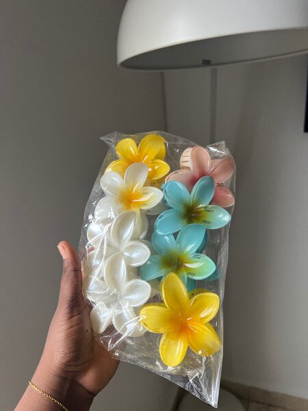 Épingle cheveux fleurs colorées