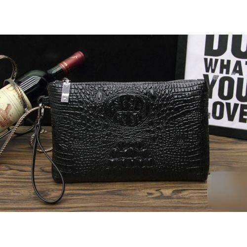 Men's leather pouch sling side handbag