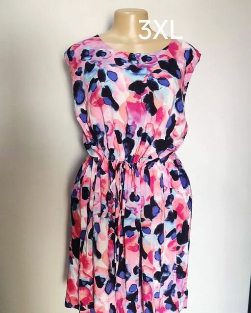 pink dotted sleeveless dress