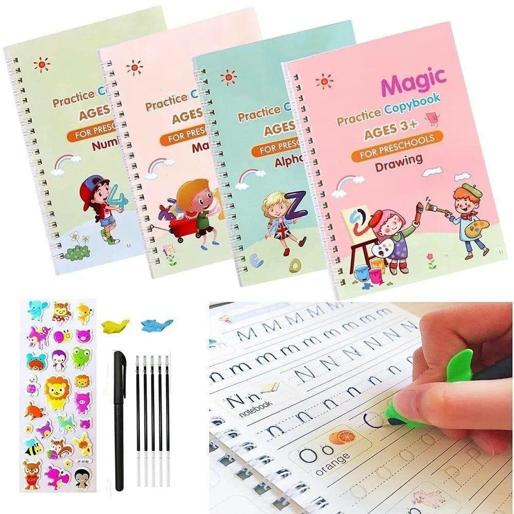 4 pcs Kids Magic copybooks