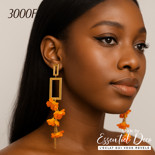 Boucles d'oreilles pendantes florales