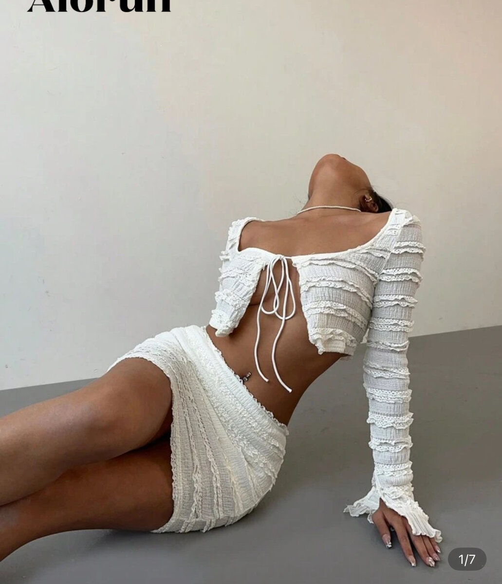 Ensemble Jupe et Haut Blanc Femme