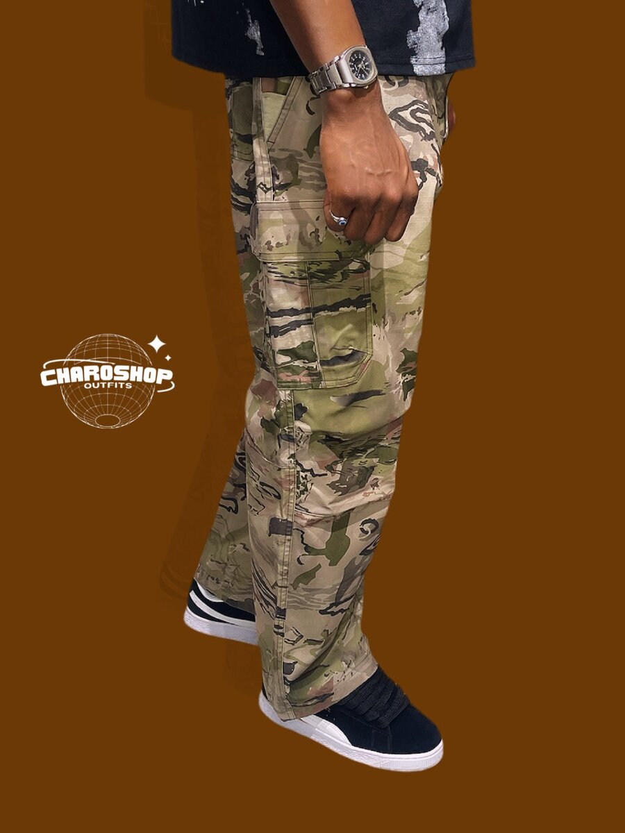 Pantalon cargo treillis