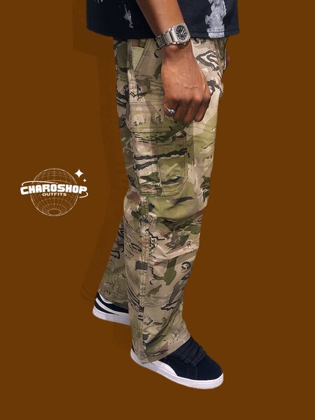Pantalon cargo treillis