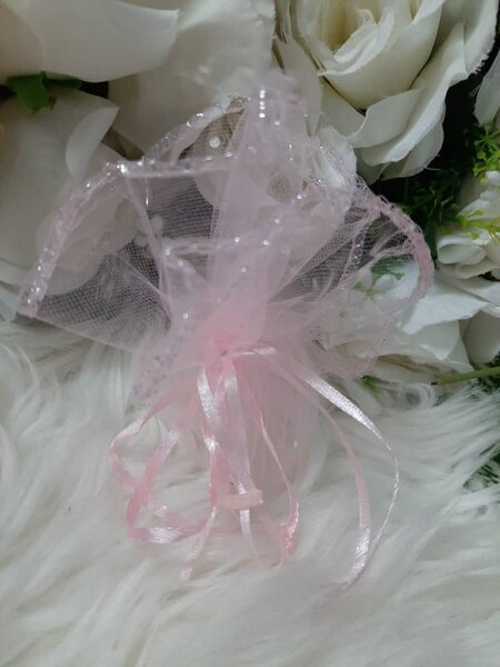 Tulles à cordes rose clair