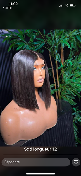 Perruque Bob Droite 12"