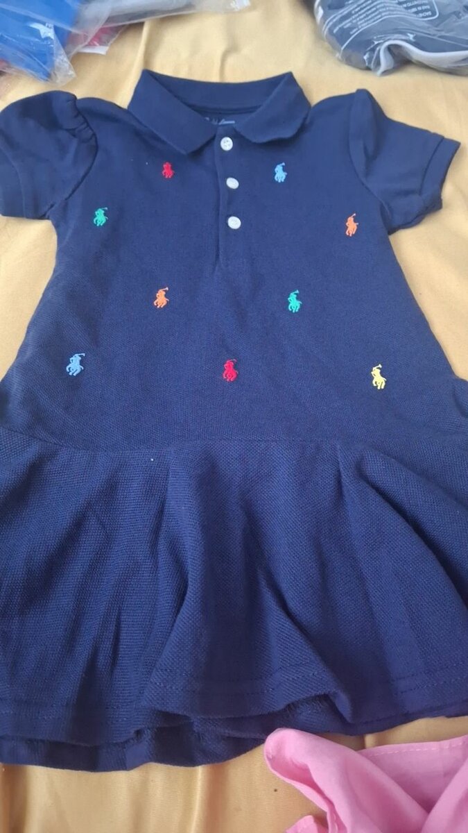 Robe polo fille en coton