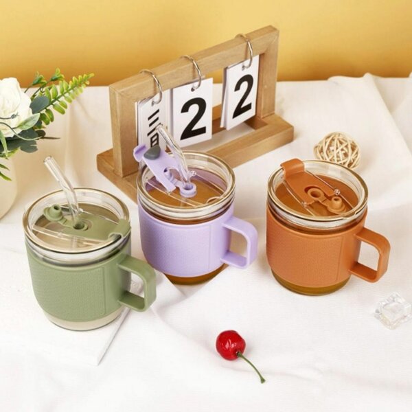 400ml Transparent Thick Wall Glass Water Cup