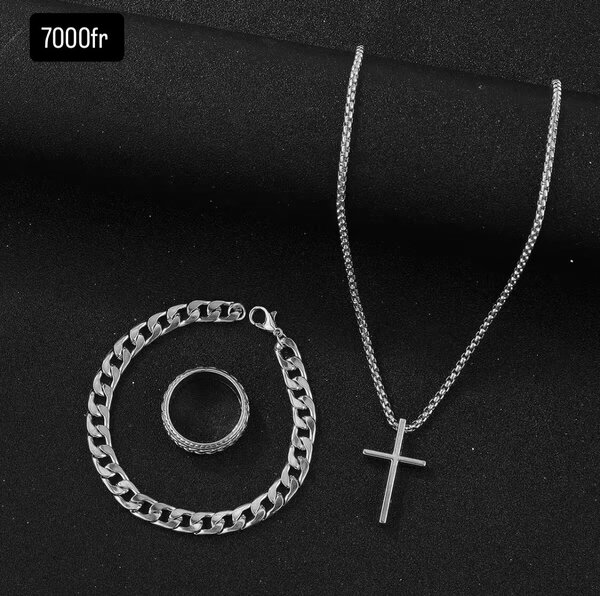 Ensemble Bijoux Croix Classique