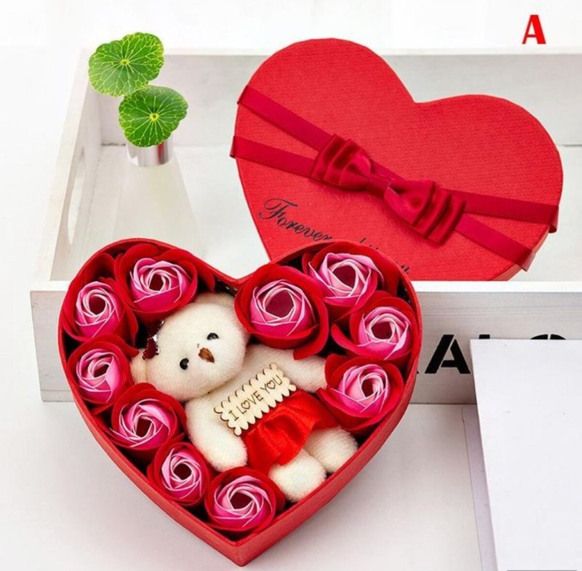 Christmas Valentine's Day Gift 10 Soap Flower Rose Gift Box
