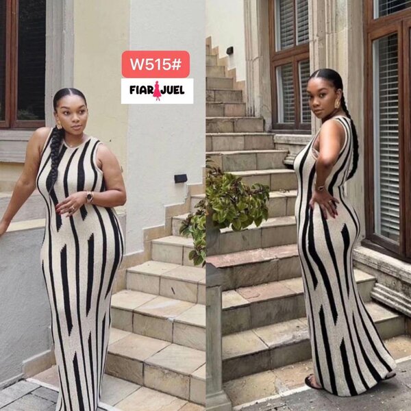 Robe Élégante Rayée Femme