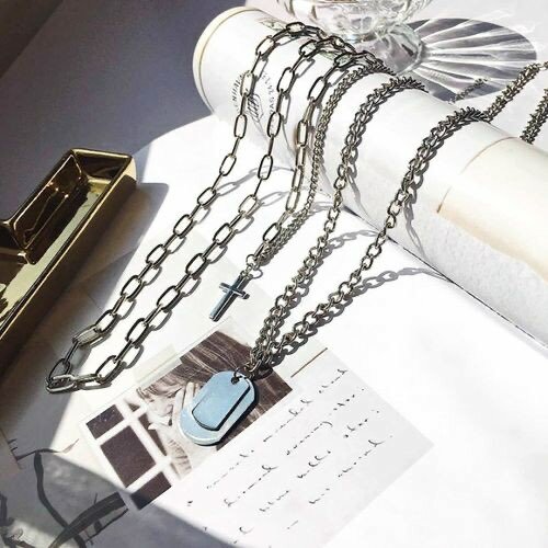 3PCS/SET Multilayer Hip-Hop Cool Necklace For Women Men Jewe