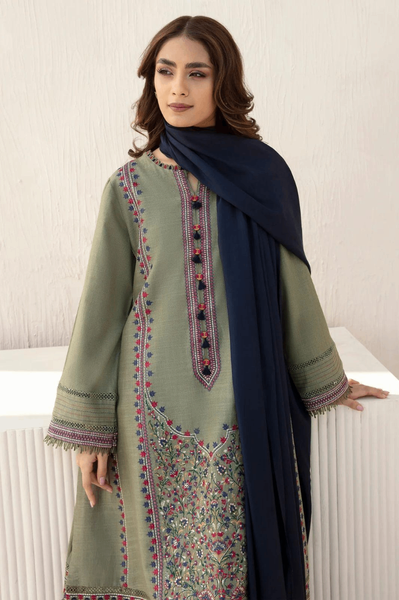3 PCs Women's Unstitched Embroidered Suit