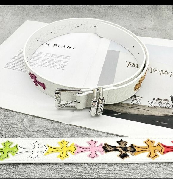 Ceinture en cuir ornée homme