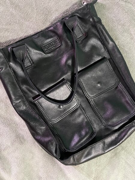 Кожаная сумка шоппер