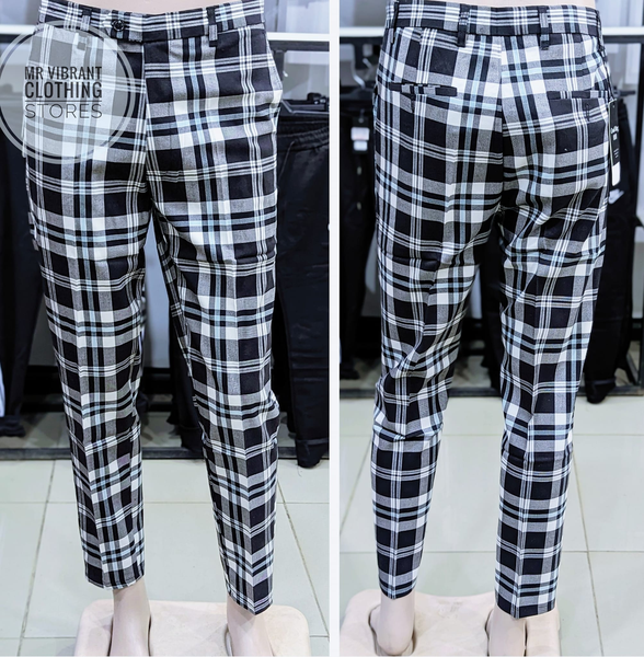 Checkered formal trousers 