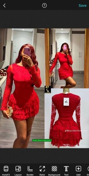 Robe en dentelle rouge élégante