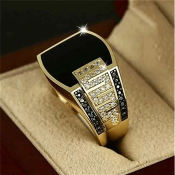 Bague homme élégante en onyx