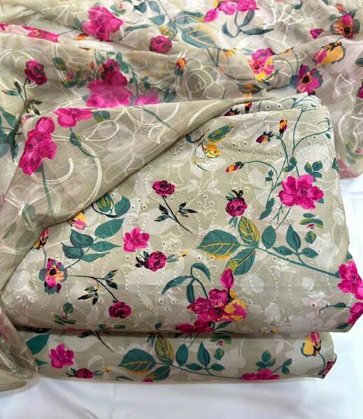 Printed lawn suit