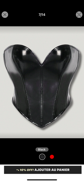 Corset noir en similicuir