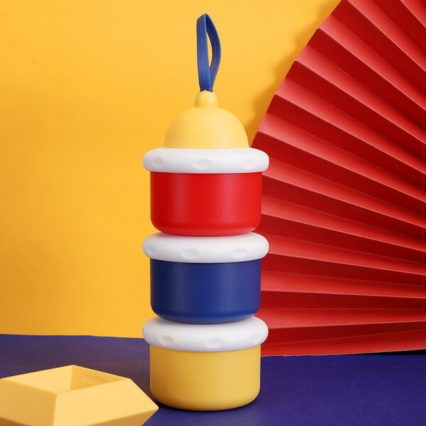3-Layer Rounded Portable Milk Powder Storage Box for Kids Sh