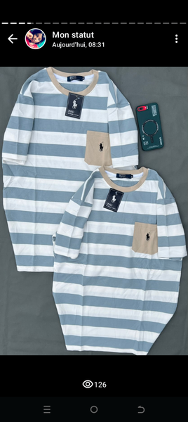 T-shirts à rayures unisexes