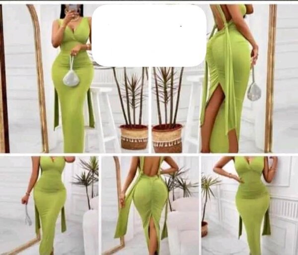 Robe longue élégante verte