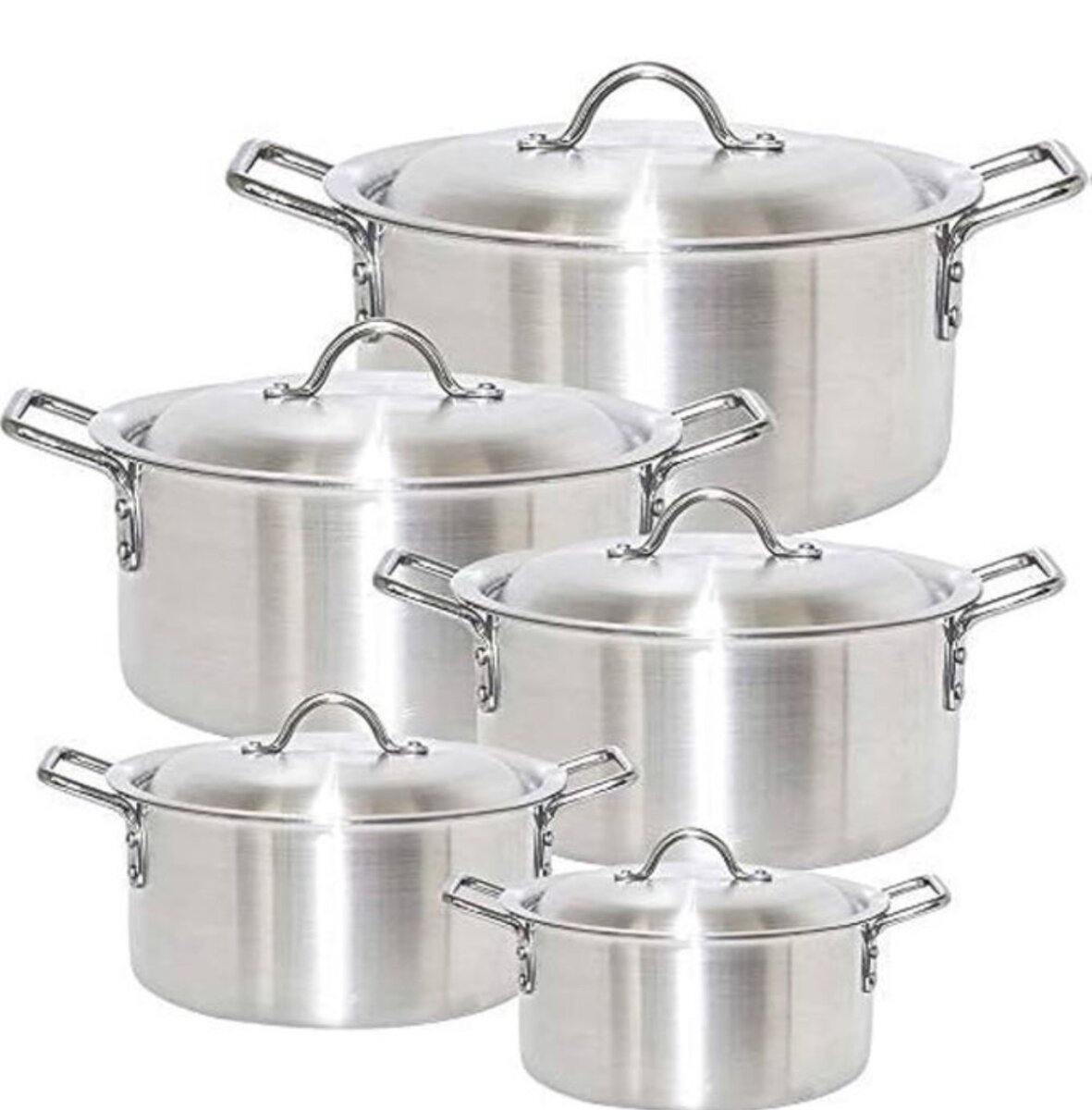 5 Pieces Aluminum Cooking Set - Silver