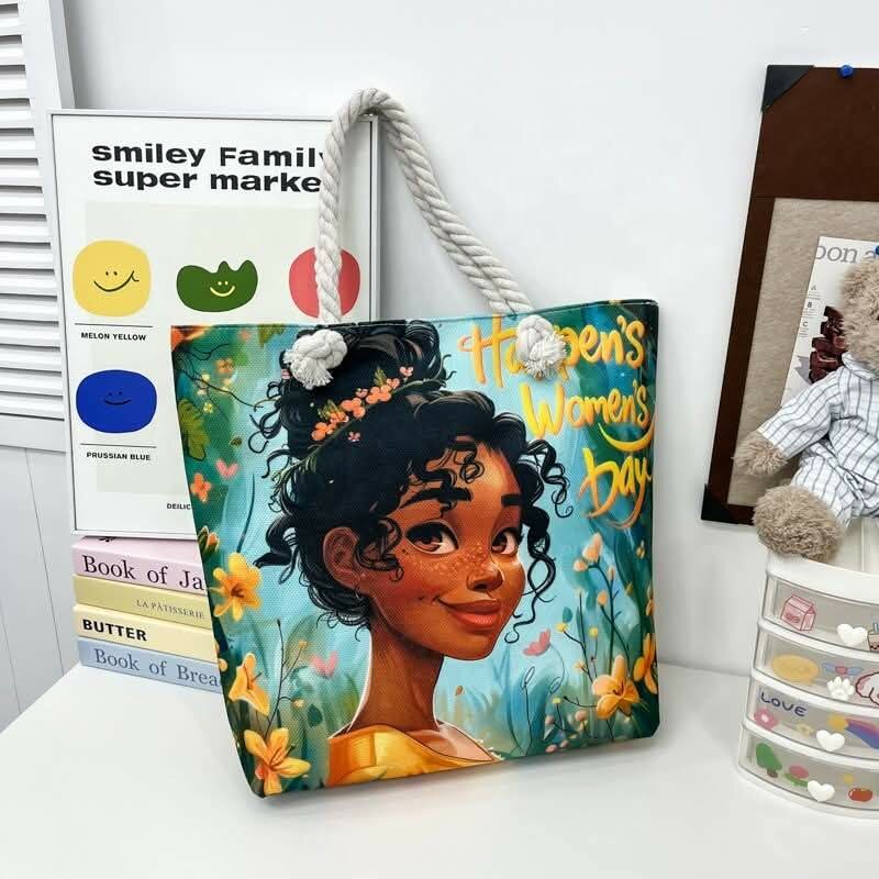 Sac cabas illustré fleurs