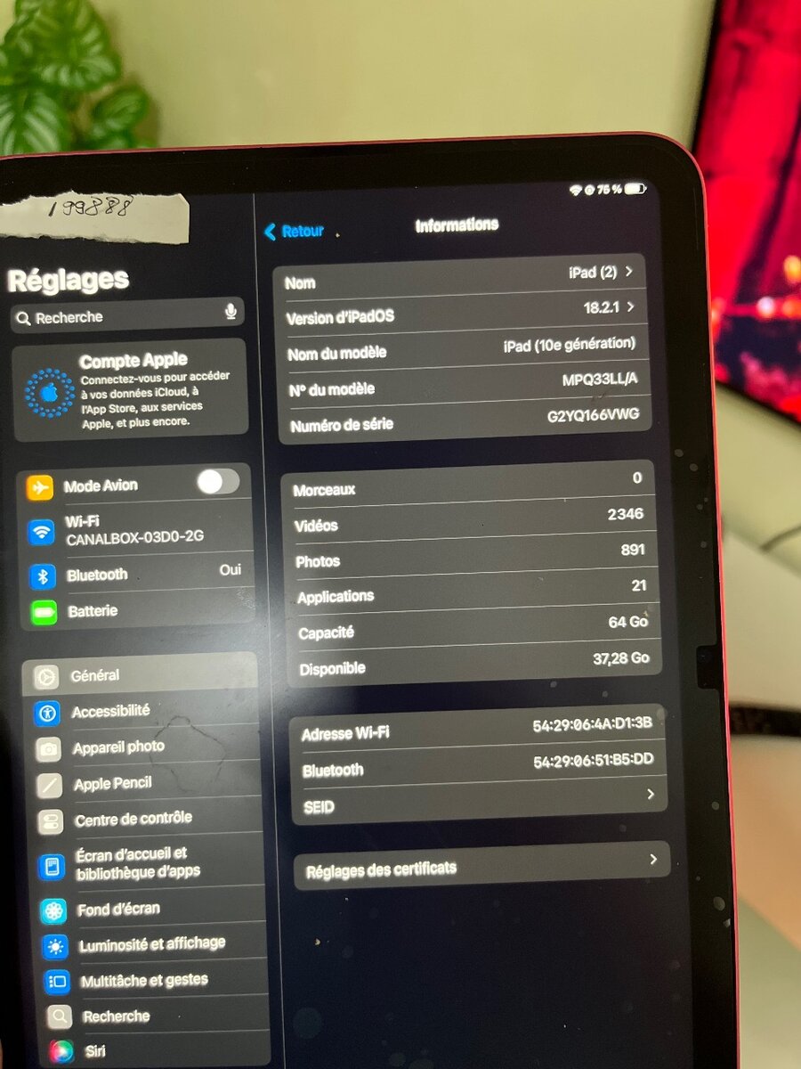 iPad 10e génération