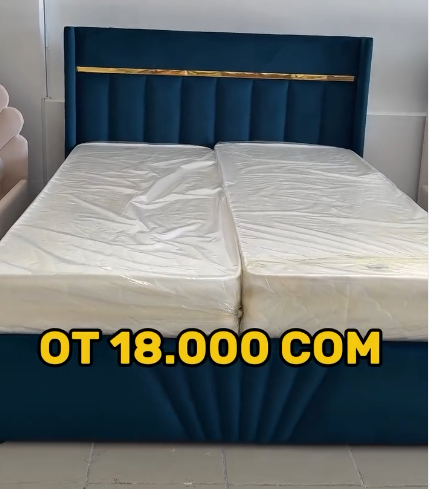 Двуспальная кровать (цвет синий)