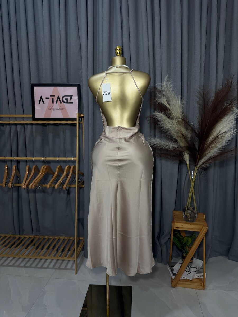 Zara midi satin dress