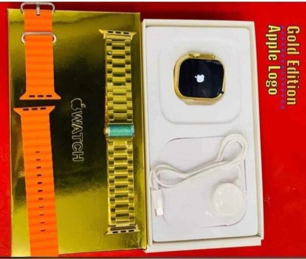 Montre Connectée Dorée avec Logo Apple