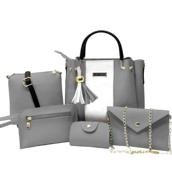 Stylish Women's PU Leahther Hand Bag Set- 5 Pcs