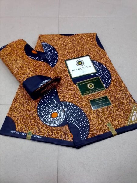 Wax fabric with Super Java 6 yards print brown