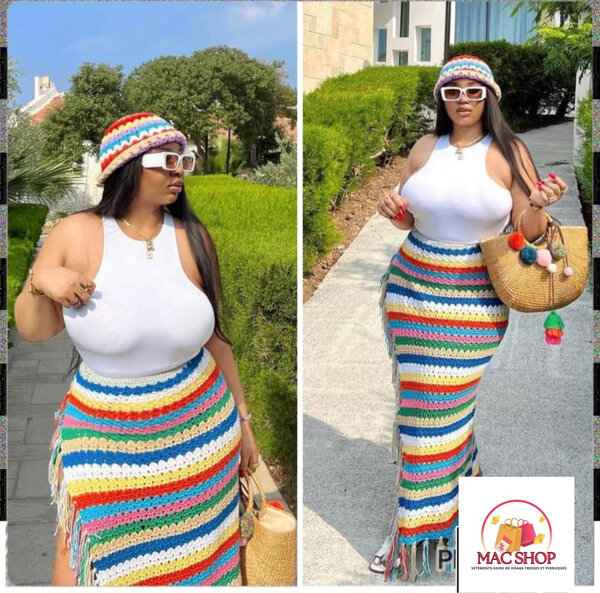 Robe d'Été en Crochet Colorée