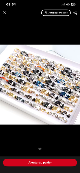 Bagues Mixte en Acier Inoxydable