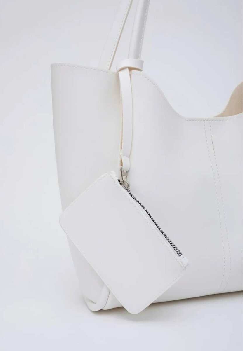Elegant White Tote Bag Set
