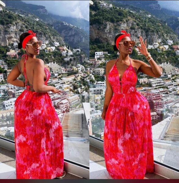 Robe Maxi Évasée Rouge