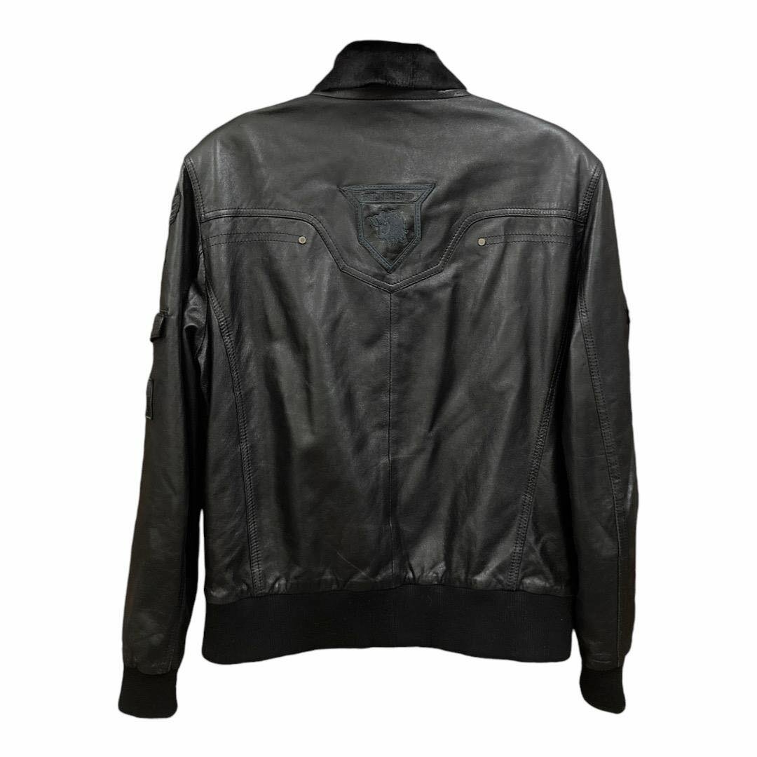 Мужская черная кожанная куртка - деми