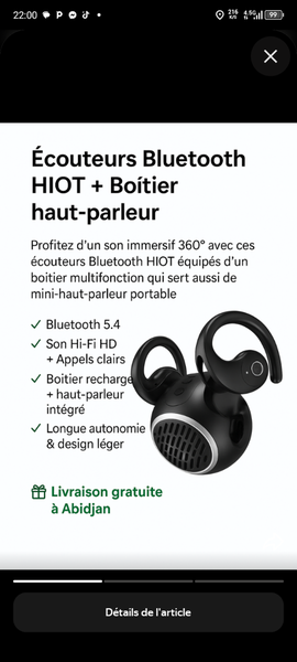 Écouteurs Bluetooth HIOT 5.4