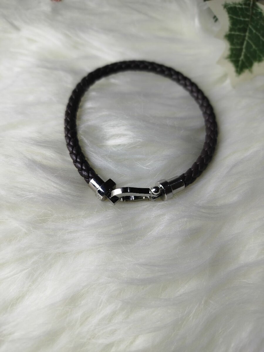 Bracelet cuir tressé homme